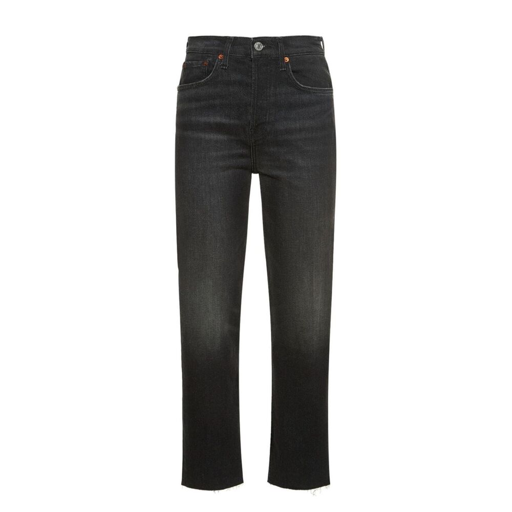 Re/Done 70s Straight High Rise Jeans Black Size 32